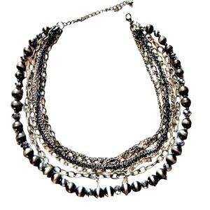 Sweet Fashionable Multiple Chain & Bead Necklace